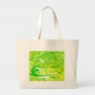 "Minty Dream: The Soft Swirls of Green Marble" Large Tote Bag
