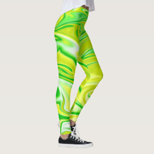 "Minty Dream: The Soft Swirls of Green Marble" Leggings