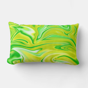 "Minty Dream: The Soft Swirls of Green Marble" Lumbar Cushion