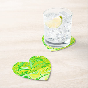 "Minty Dream: The Soft Swirls of Green Marble" Paper Coaster