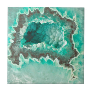 Minty Geode Crystals Tile