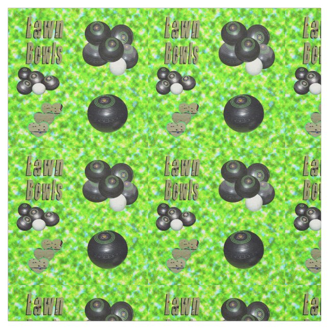 Minty Green Spring Lawn Bowls Design, Fabric (Swatch)