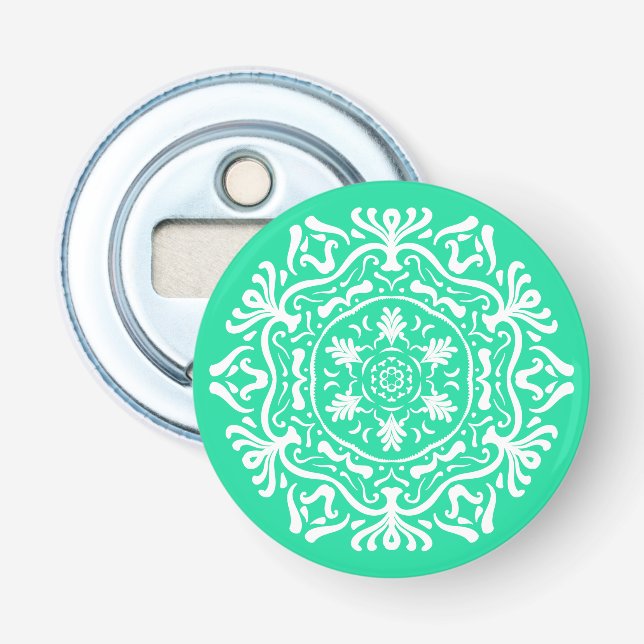 Minty Mandala Bottle Opener (Front)