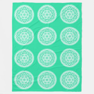 Minty Mandala Fleece Blanket