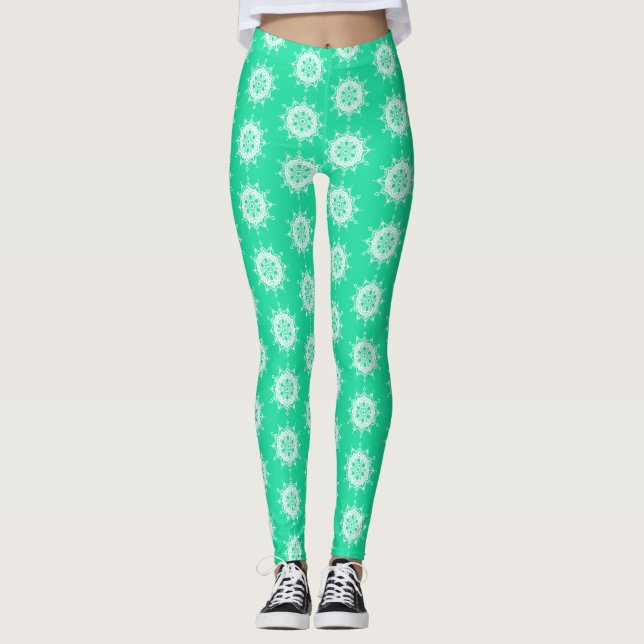 Minty Mandala Leggings (Front)