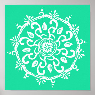 Minty Mandala Poster