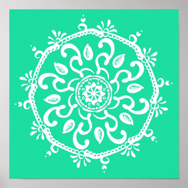Minty Mandala Poster (Front)