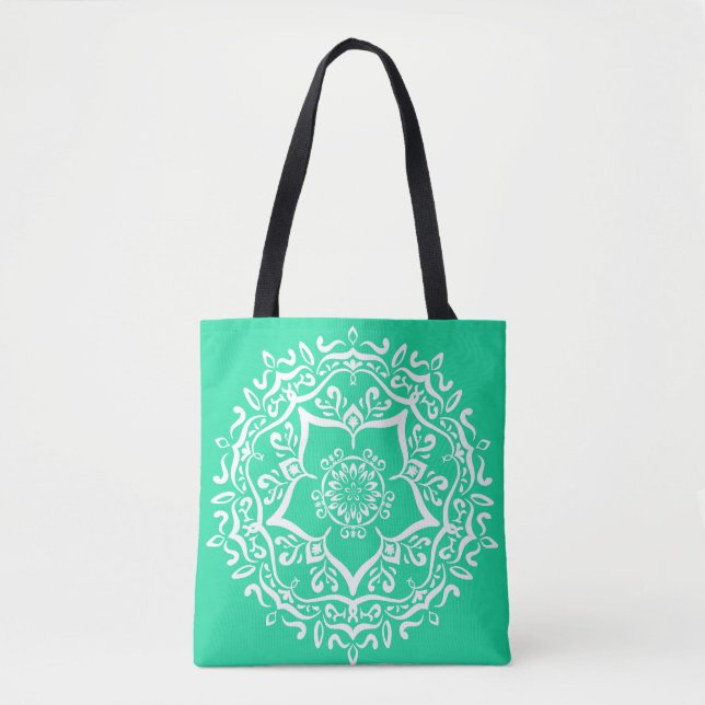 Minty Mandala Tote Bag (Front)