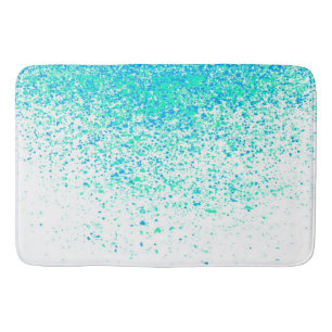 minty sparkle bath mat