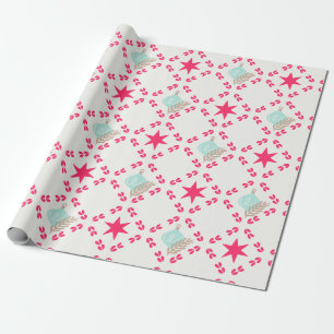 Minty Starry Night Wrapping Paper