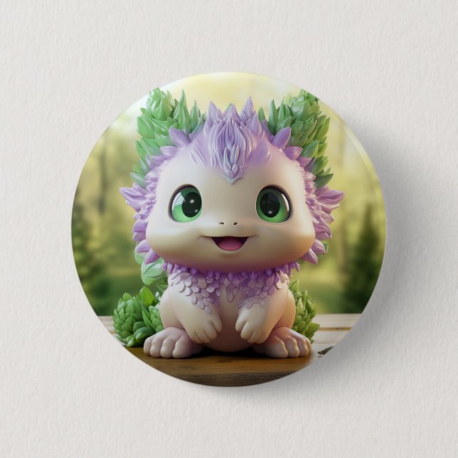 Minty, the charming Axolotl 6 Cm Round Badge (Front)