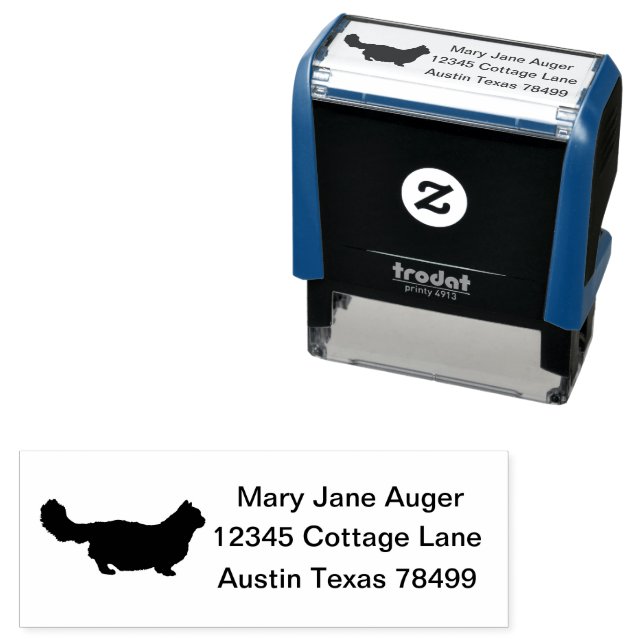 Minuet Cat Personalised  Self-inking Stamp (In Situ)
