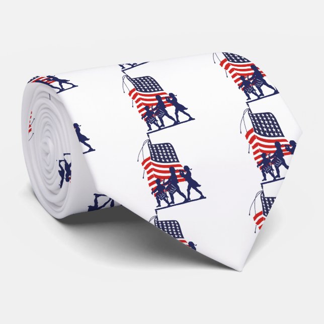 Minute Men and American Flag Tie (Rolled)