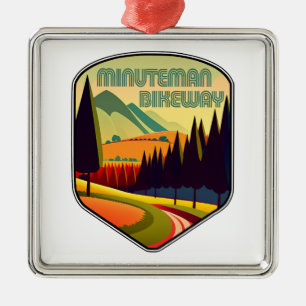 Minuteman Bikeway Boston Massachusetts Colours Metal Ornament