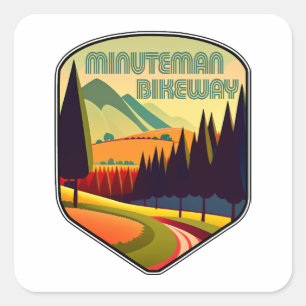Minuteman Bikeway Boston Massachusetts Colours Square Sticker