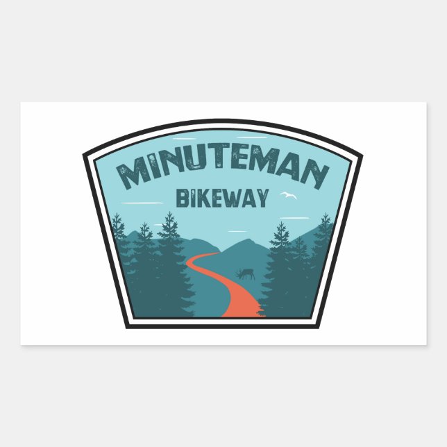Minuteman Bikeway Boston Massachusetts Rectangular Sticker (Front)