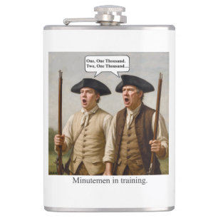 Minutemen in training. hip flask
