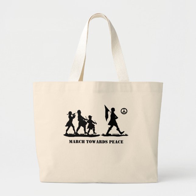 Minutemen Marching Silhouette Patriotic Tote Bag (Front)