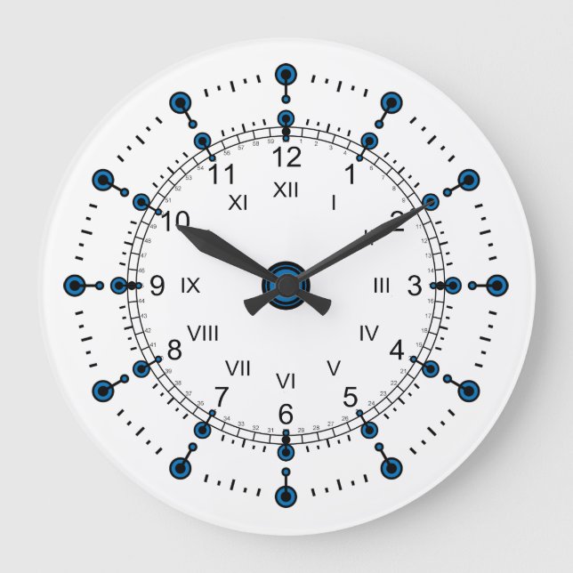 Minutes Hours modern roman Large Clock (Front)