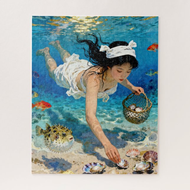 "Mio’s Descent" – An Ocean Portrait         Jigsaw Puzzle (Vertical)