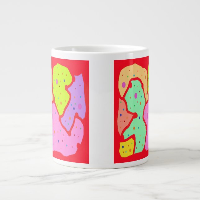 MIP MAP MOP ART DESIGN ABSTRACT FUN LARGE COFFEE MUG (Front)