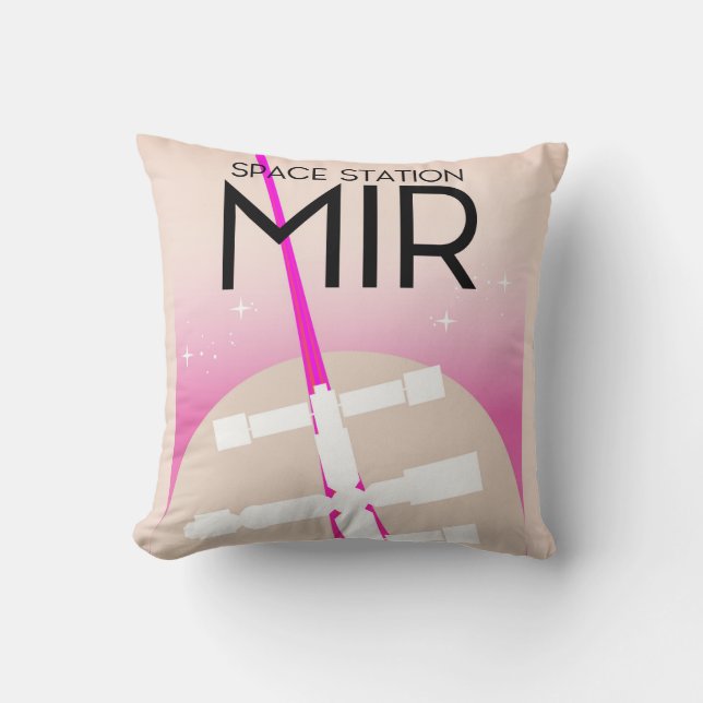 MIR Russian Space Station poster Cushion (Front)