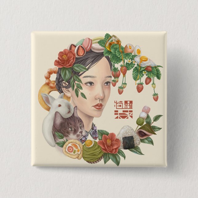 Mira Kira & friends 15 Cm Square Badge (Front)