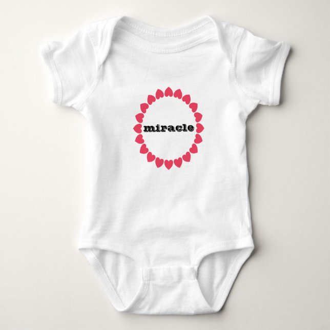 Miracle Baby Heart Wreath  Baby Bodysuit (Front)