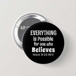Miracle Bible Verse Christian Faith Black 6 Cm Round Badge
