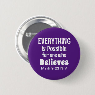 Miracle Bible Verse Christian Faith Purple 6 Cm Round Badge