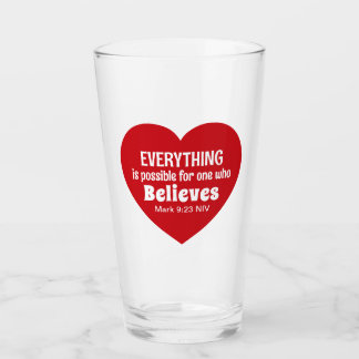 Miracle Bible Verse Red Heart Encouraging Believe Glass