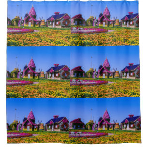 Miracle Garden, Dubai floral houses Shower Curtain
