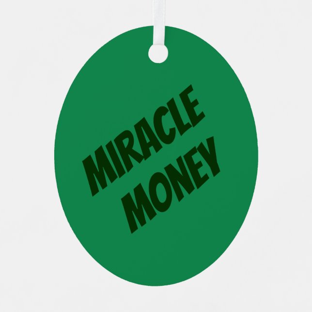 "Miracle Money" - Oval - Metal Tree Decoration (Front)