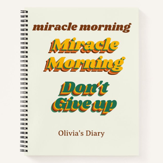 Miracle Morning, Customised, Spiral Notebook (Front)