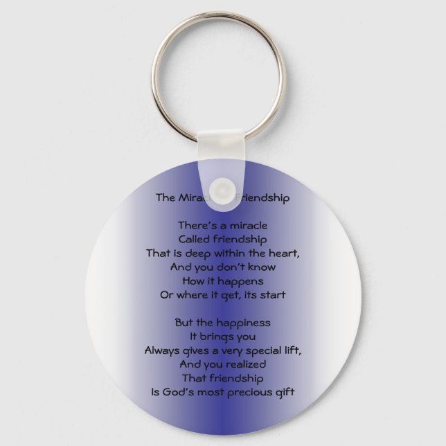 Miracle of Friendship Poem keychain (Front)