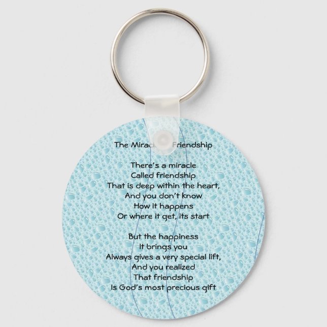 Miracle of Friendship Poem Keychain (Front)