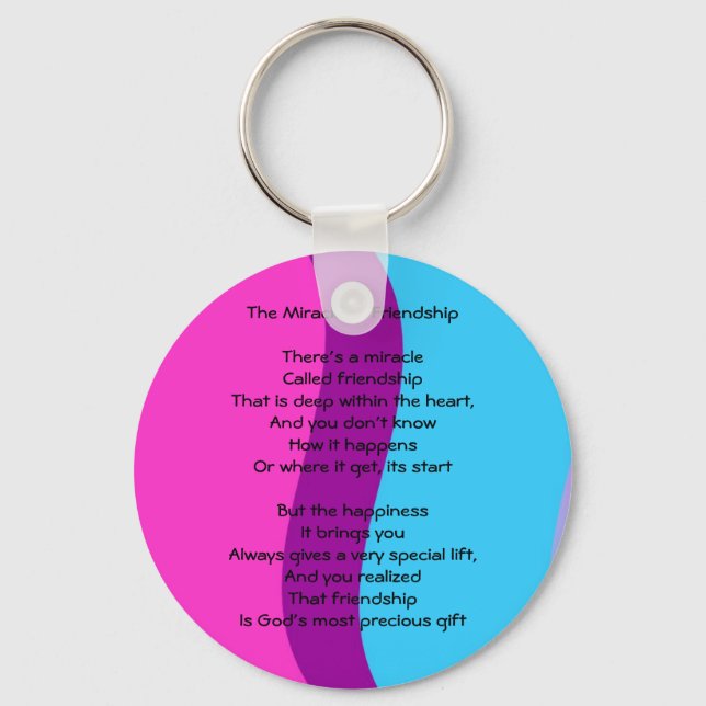 Miracle of Friendship Poem Keychain (Front)