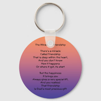 Miracle of Friendship Poem keychain
