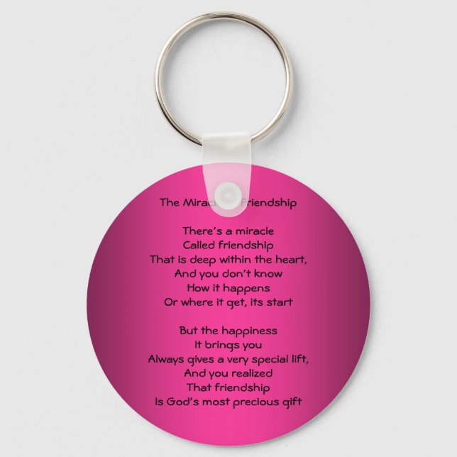 Miracle of Friendship Poem keychain (Front)