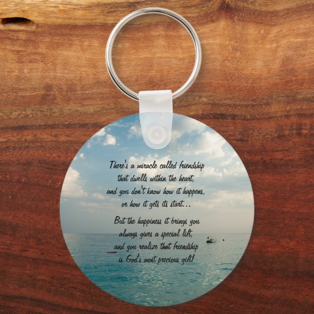 Miracle Of Friendship Poem Keychain (Front)
