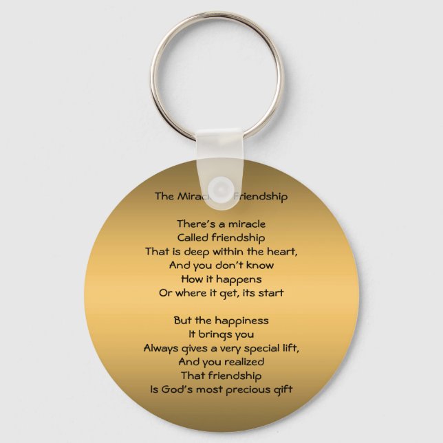 Miracle of Friendship Poem keychain (Front)