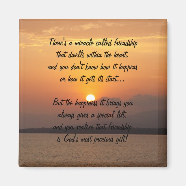Miracle Of Friendship Poem Magnet (Front)