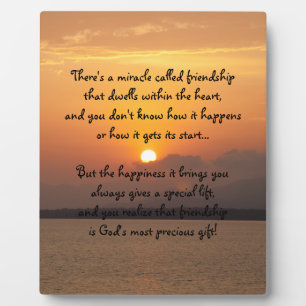 Miracle of friendship Poem Plaque