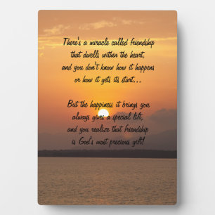 Miracle of friendship Poem Plaque