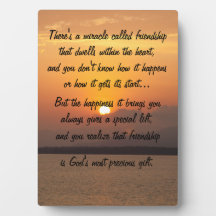 Miracle of friendship Poem Plaque