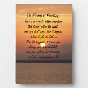 Miracle of friendship Poem Plaque