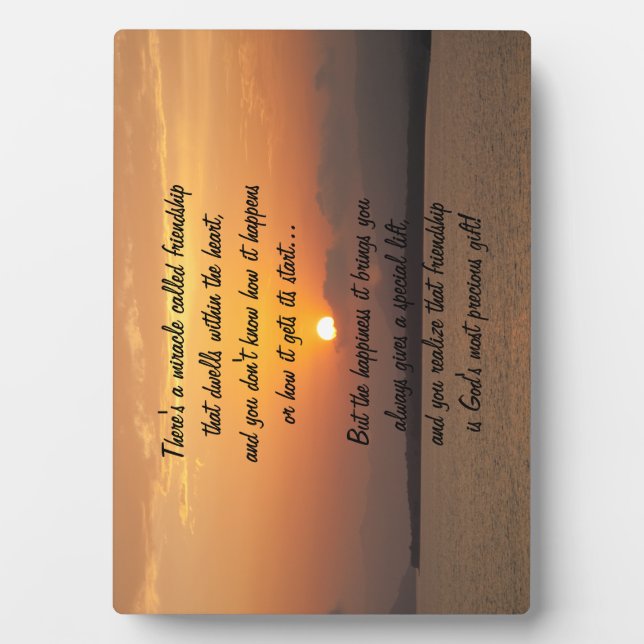 Miracle of friendship Poem Plaque (Front)