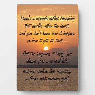 Miracle of friendship Sunset Poem Plaque