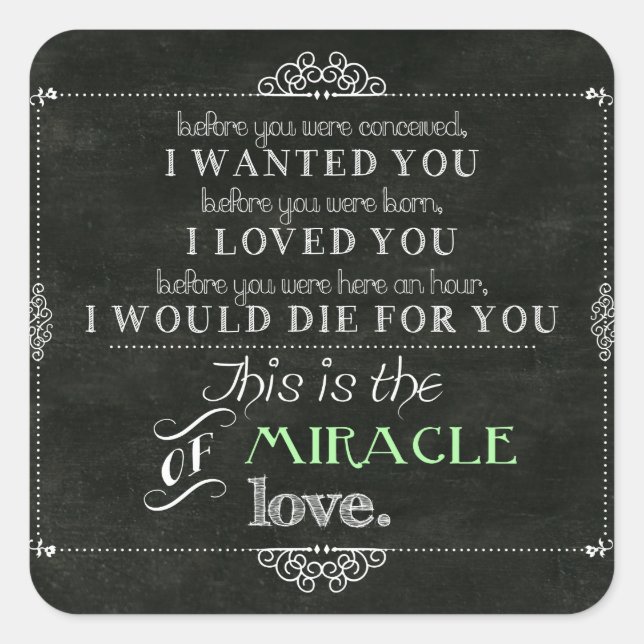Miracle of Love Square Sticker (Front)