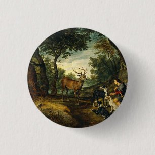 Miracle of Saint Hubert by Peter Paul Rubens 3 Cm Round Badge